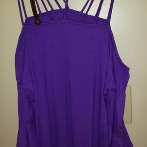 Women's XL Purple Strapy Neck Shoulder Shirt